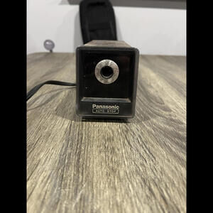 Panasonic Pencil Sharpener model KP-77N Auto StopWood Grain  Japan Used TESTED
